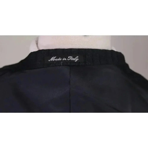 Domenico Vacca Dark Blue Tonestripe Fleece Wool 2-Btn Handmade Suit 44R 44L - Picture 11 of 12